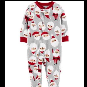 NWOT Toddler Santa Fleece Footie Pajamas.